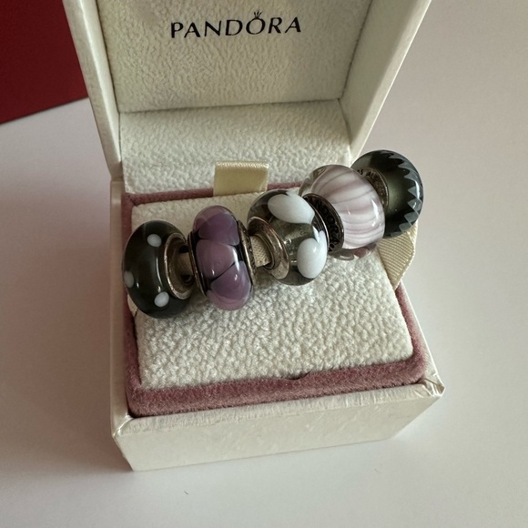 Pandora Women's 5 Murano glass charms - Picture 2 of 4